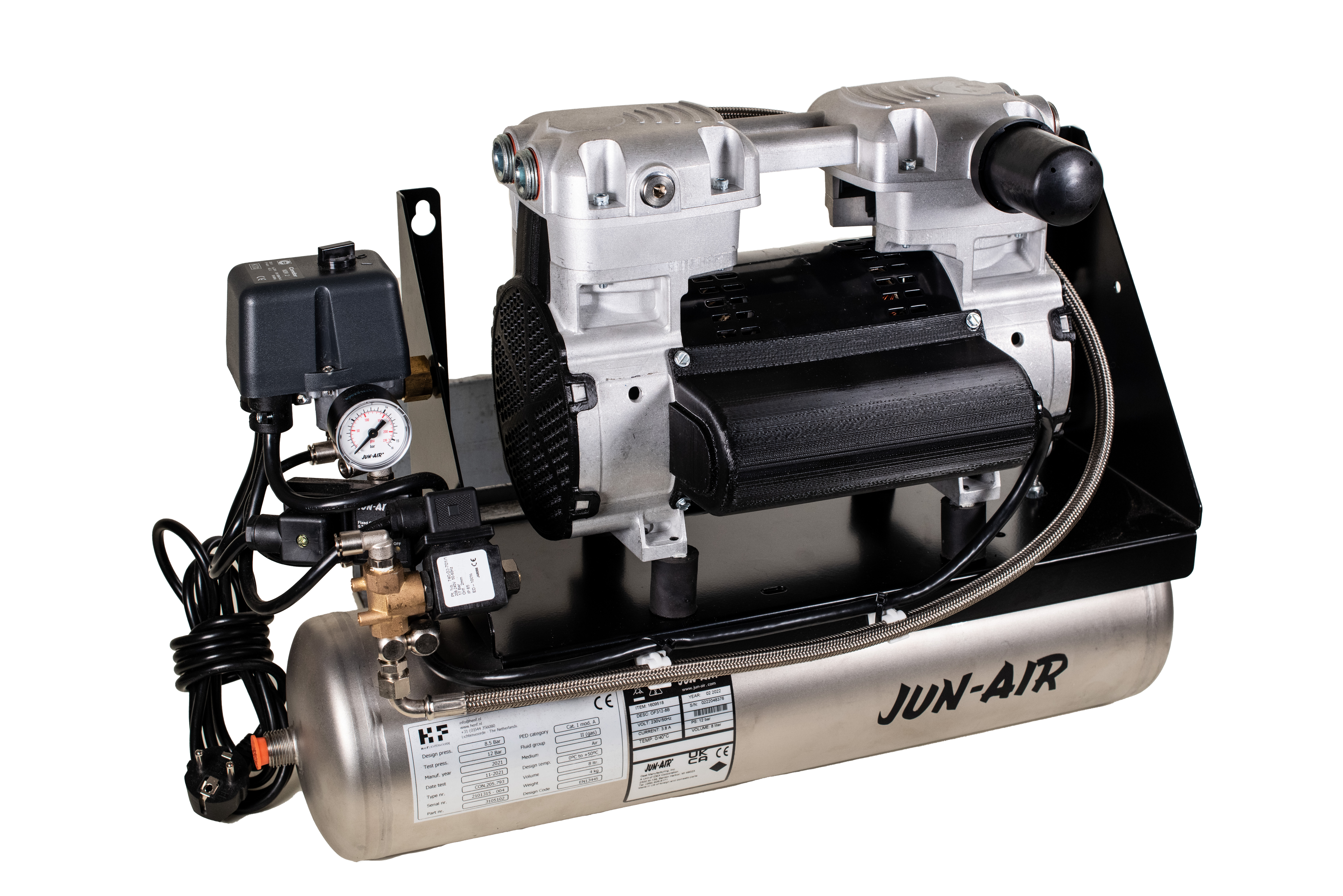 Gast 106R compressor on an 8 liter tank system without a cabinet