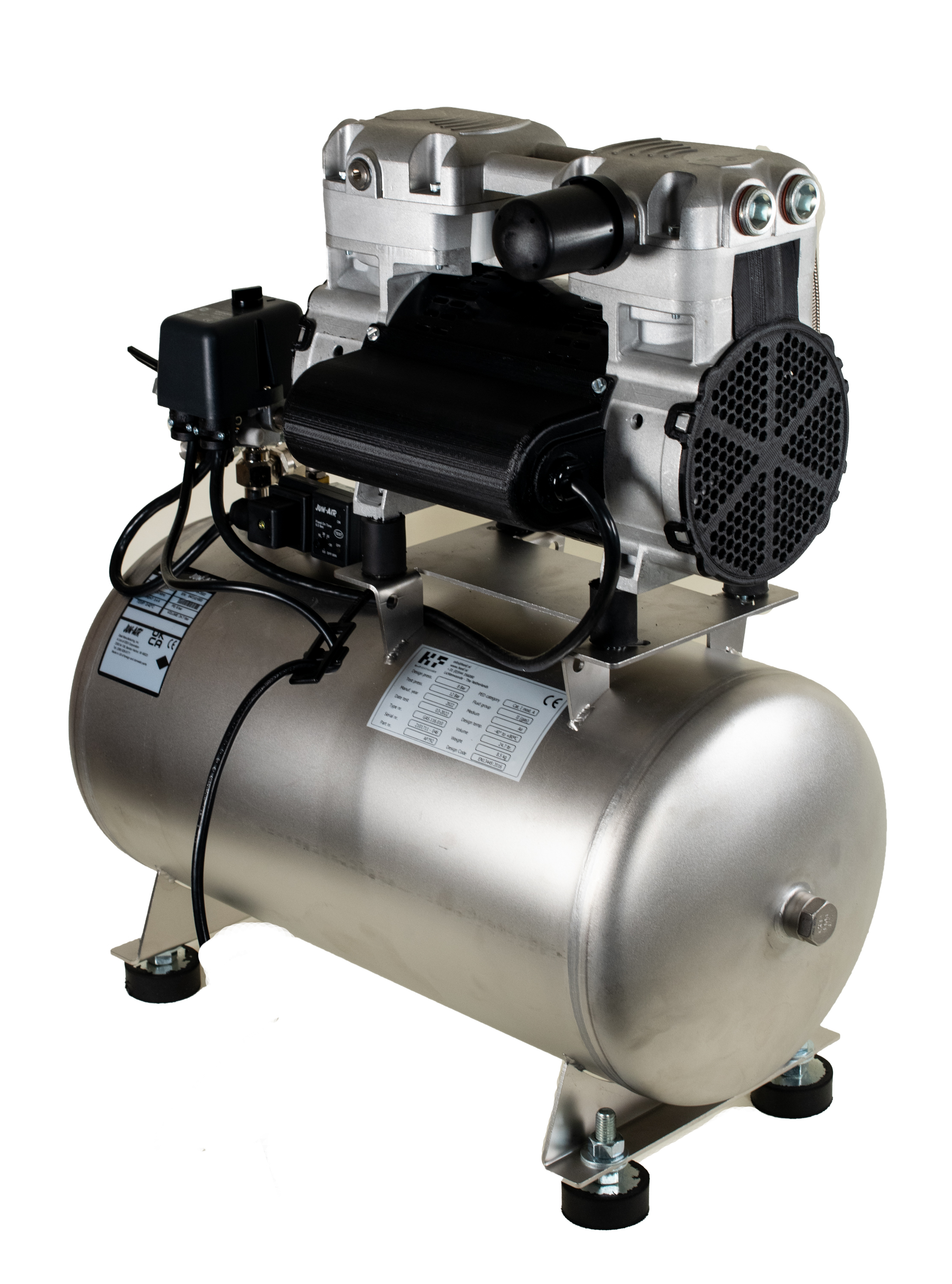 Gast 106R compressor on a 25 liter tank system without a cabinet